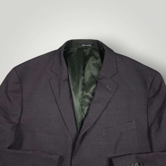 Kenneth Cole Awearness Blazer Sport Coat Mens 48R Wool Blend Lightweight Check - Picture 6 of 10